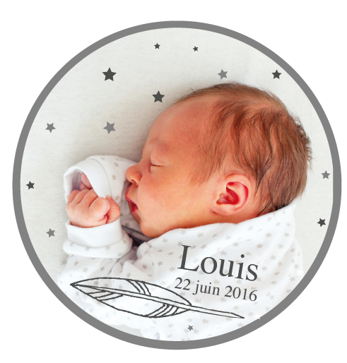 Magnet rond Louis - Faire Part Magnet
