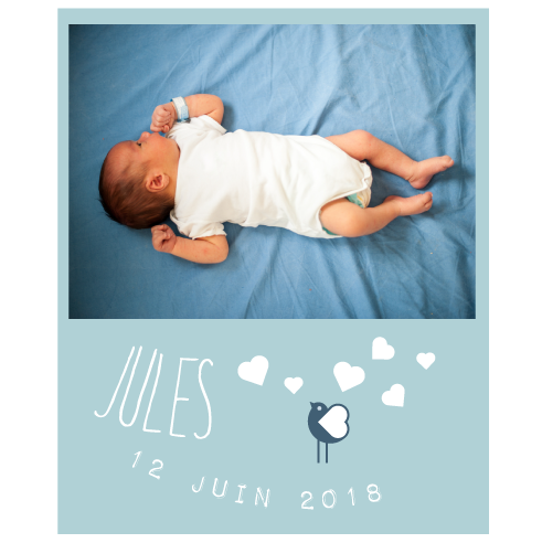 Faire-part magnétique naissance garçon Jules