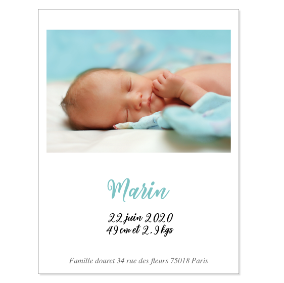 Faire-part de naissance Marin