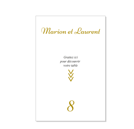Marque place carte à gratter