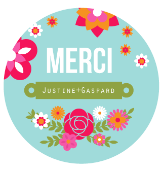 Badge Merci Justine+Gaspard - Faire Part Magnet
