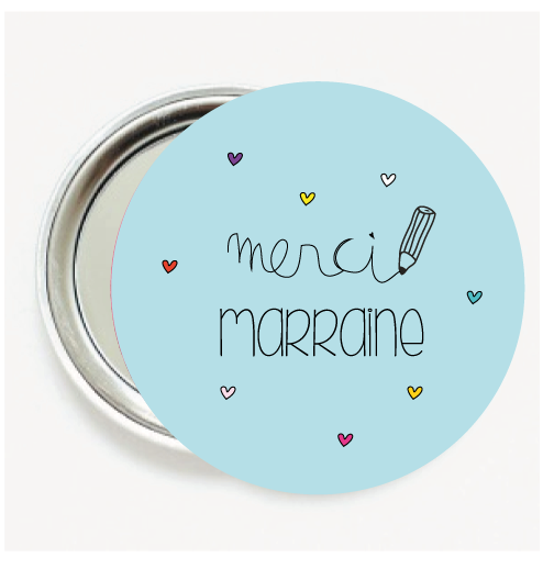 Miroir personnalisé merci marraine