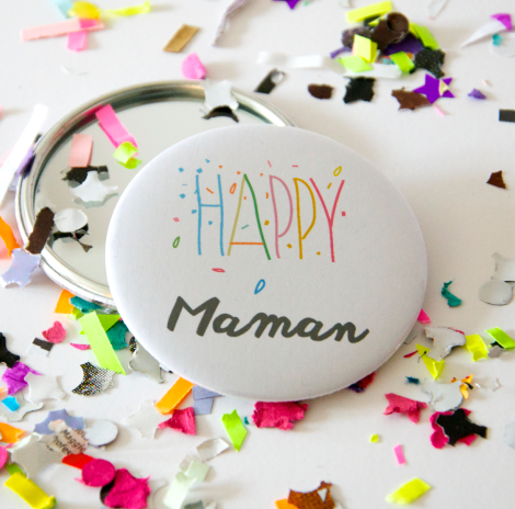 Miroir de poche personnalisé Happy maman