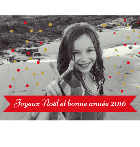 Carte bonne année 2016 rouge et or