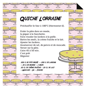 Recette quiche Lorraine . recette magnet . recette magnétique