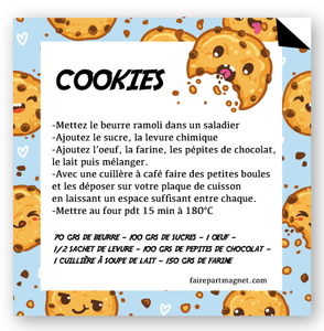 Recette cookies . recette magnet . recette magnétique