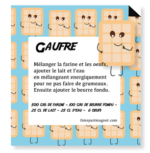 Recette Gaufre . recette magnétique . gaufre