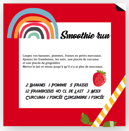 Smoothie run . recette magnet . recette pour le run . recette smoothie