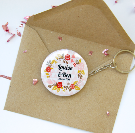 Remerciements mariage badge personnalisé