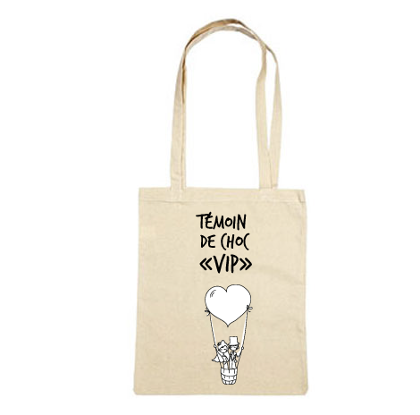 Tote bag cadeau témoin de choc