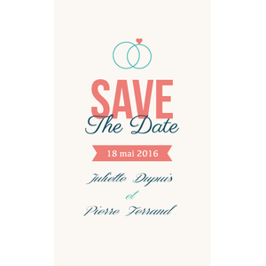 Save the date Juliette + Pierre - Faire Part Magnet
