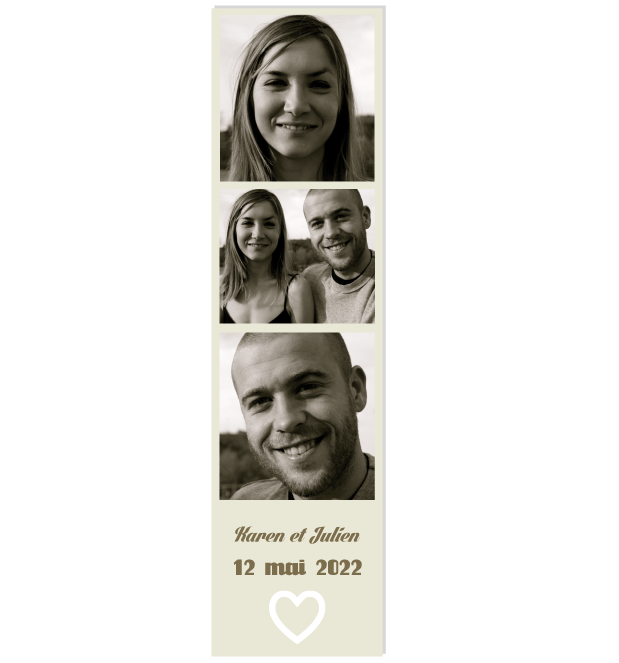 Save the date photomaton photo couple