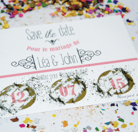 Carte à gratter save the date