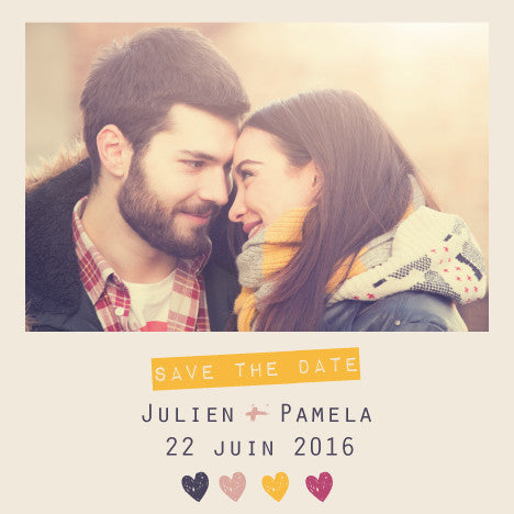 Save the date Julien + Pamela - Faire Part Magnet
