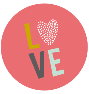 Sticker rond love - Faire Part Magnet
