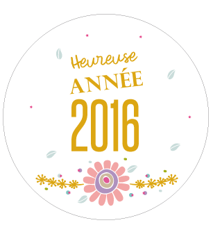 Sticker rond Heureuse année 2016