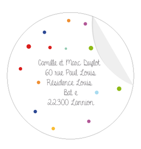 Sticker rond confettis - Faire Part Magnet
