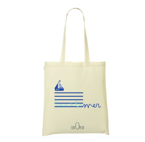 Tote bag bord de mer "tous à la mer"